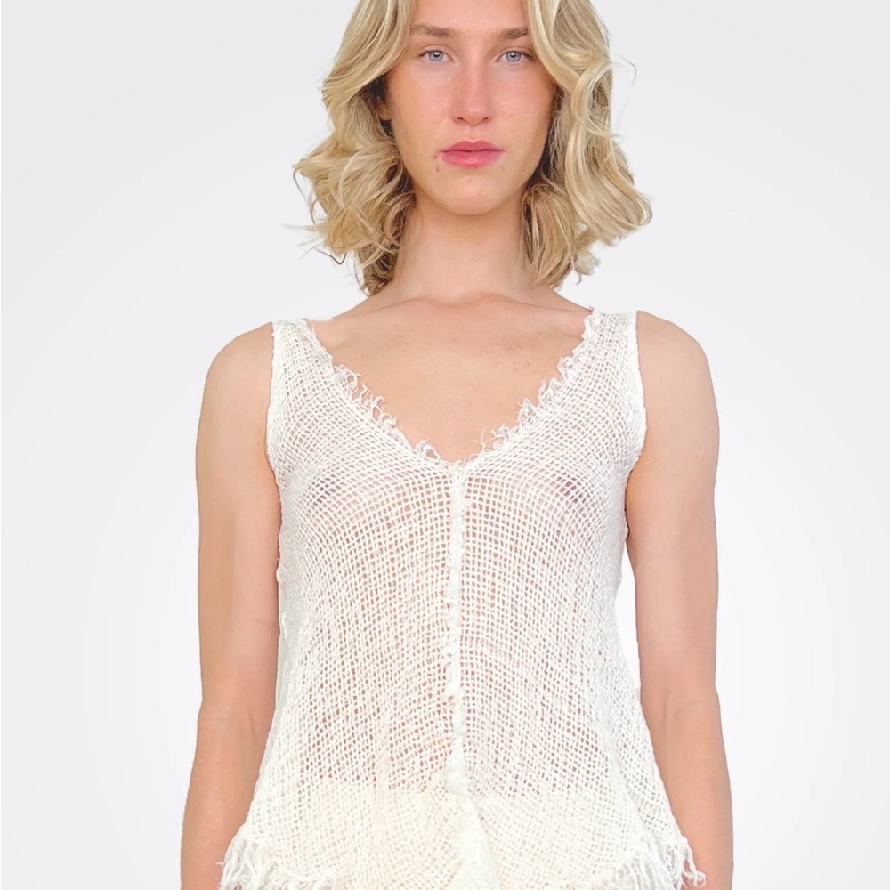 La Bottega di Brunella Ivory Crochet Tank - Picture 6 of 7